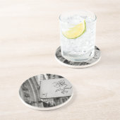 Moderner Blüten-Untersetzer Sandstein Untersetzer (Seite)