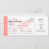 Moderner Boarding Pass Hochzeit RSVP Gehäuse Karte (Vorderseite)