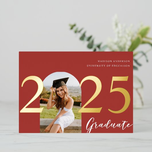 Moderner Bogen | Ankündigung von Foto-Abschluss (Stehend vorne)