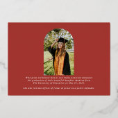 Moderner Bogen | Ankündigung von Foto-Abschluss (Rückseite)