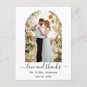 Moderner Bogen Bilderrahmen Hochzeit Liebe und Dan Postkarte