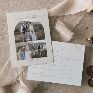 Moderner Bogen Cream Foto Collage Weihnachten