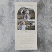 Moderner Bogen | Cream Happy Holidays FotoCollage Dreifach Gefaltete Urlaubskarte