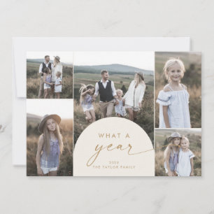 Moderner Bogen Creme Multi-Foto-Familie Was für Feiertagskarte