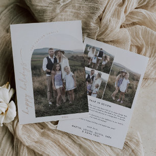 Moderner Bogen   Foil Holiday Foto Year in Review Folien Feiertagskarte