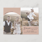 Moderner Bogen | Lachs - QR - Code 2 - Foto Save t Einladungspostkarte (Vorderseite)