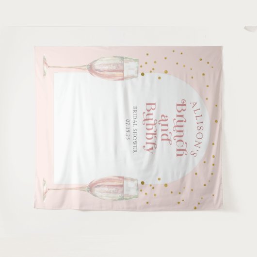 Moderner Bogen-Rosa-Brunch und Bräunungskulisse Wandteppich (Vorderseite (Horizontal))