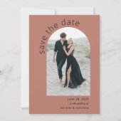 Moderner Bogengang Save the Date mit Foto- und QR- (Vorderseite)