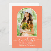 Moderner Bogenkalligrafie Korallenpfirsichpfirsich Ankündigung (Vorne/Hinten)