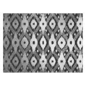 Moderner Bohemischer Silberschwarzer Glitzer Ikat- Tischdecke (Vorderseite (Horizontal))