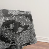 Moderner Bohemischer Silberschwarzer Glitzer Ikat- Tischdecke (Beispiel)