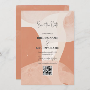 Moderner Bohemischer Terracotta Wedding QR Code Save The Date
