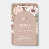 Moderner, Bohemischer Watercolor Florals Foto Arc Ausweis (Rückseite)