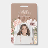 Moderner, Bohemischer Watercolor Florals Foto Arc Ausweis (Vorderseite)