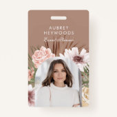 Moderner, Bohemischer Watercolor Florals Foto Arc Ausweis (Vorderseite)