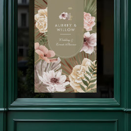 Moderner, Bohemischer Watercolor Florals Foto Arc Fensteraufkleber