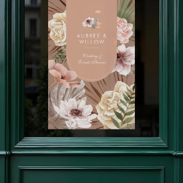 Moderner, Bohemischer Watercolor Florals Foto Arc Fensteraufkleber