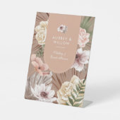 Moderner, Bohemischer Watercolor Florals Foto Arc Sockelschild (Vorderseite)