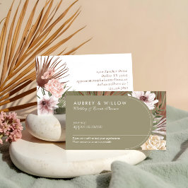 Moderner, Bohemischer Watercolor Florals Foto Arc Terminkarte