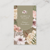 Moderner, Bohemischer Watercolor Florals Foto Arc Visitenkarte (Vorderseite)
