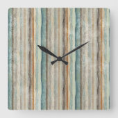 Moderner böhmisch gestreifter Platz oder Runde Quadratische Wanduhr (Vorderseite)