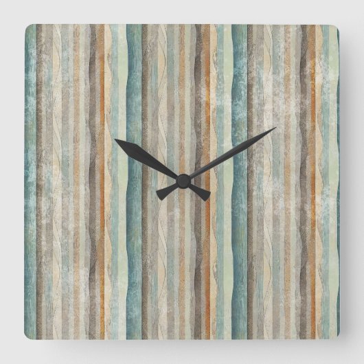 Moderner böhmisch gestreifter Platz oder Runde Quadratische Wanduhr (Vorderseite)