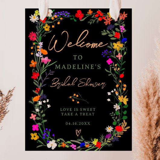 Moderner böhmischer, heller Wild-Blume Begrüßung Poster