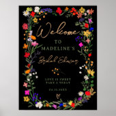 Moderner böhmischer, heller Wild-Blume Begrüßung Poster (Vorne)