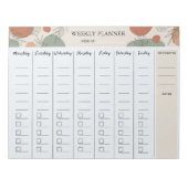 Moderner Boho-Abstrakter Botanischer Wochenplaner Notizblock (Vorderseite)