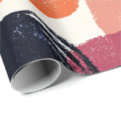 Moderner Boho Abstrakter Pinselstrich - Fett Retro Geschenkpapier (Rolleneckpunkt)