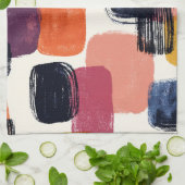 Moderner Boho Abstrakter Pinselstrich - Fett Retro Geschirrtuch (Gefaltet)