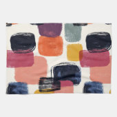 Moderner Boho Abstrakter Pinselstrich - Fett Retro Geschirrtuch (Horizontal)