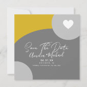 Moderner Boho Arch Bio Graugelb Save the Date Karte (Vorderseite)