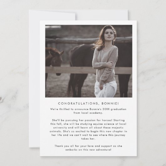 Moderner Boho Arch Graduate Foto Collage Abschluss Ankündigung (Rückseite)