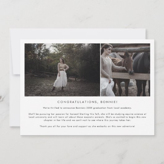 Moderner Boho Arch Graduate Multi-Foto-Abschluss Ankündigung (Rückseite)