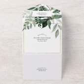 Moderner Boho Arch mit Watercolor Grüne All In One Einladung (Außenbereich)