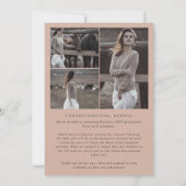 Moderner Boho Arch Salmon Graduate Foto Abschluss Ankündigung (Rückseite)