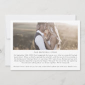 Moderner Boho Arch Vorschlag Story 3 Foto Verlobun Ankündigung (Rückseite)