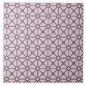 Moderner Boho Black and Pink Pattern Rhombus Fliese (Vorderseite)