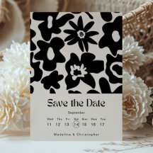 Moderner Boho Blumenkalender Save the Date