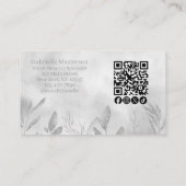 Moderner Boho-Botanik-Foto-Schrift-QR-Code Visitenkarte (Rückseite)