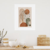 Moderner Boho-Botanik-Monstera-Blattposter Poster (Küche)