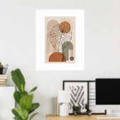 Moderner Boho-Botanik-Monstera-Blattposter Poster (Heimbüro)