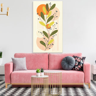 Moderner Boho-, botanischer und geometrischer Art Leinwanddruck