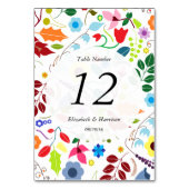 Moderner Boho Chic Blumentisch Hochzeitstisch Nr. Tischnummer (Vorderseite)