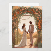 Moderner boho chic Fall speichern Dattelkarten Einladung (Vorne/Hinten)