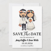 Moderner boho chic Fall speichern Dattelkarten Einladung (Vorderseite)