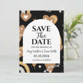 Moderner boho chic Fall speichern Dattelkarten Einladung (Stehend Vorderseite)