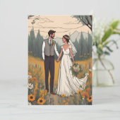 Moderner boho chic Fall speichern Dattelkarten Einladung (Stehend Vorderseite)