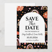 Moderner boho chic Fall speichern Dattelkarten Einladung (Vorne/Hinten)